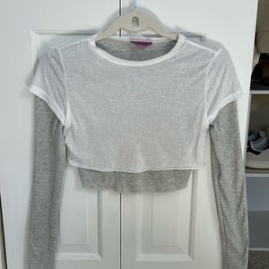 cropped layer long sleeve